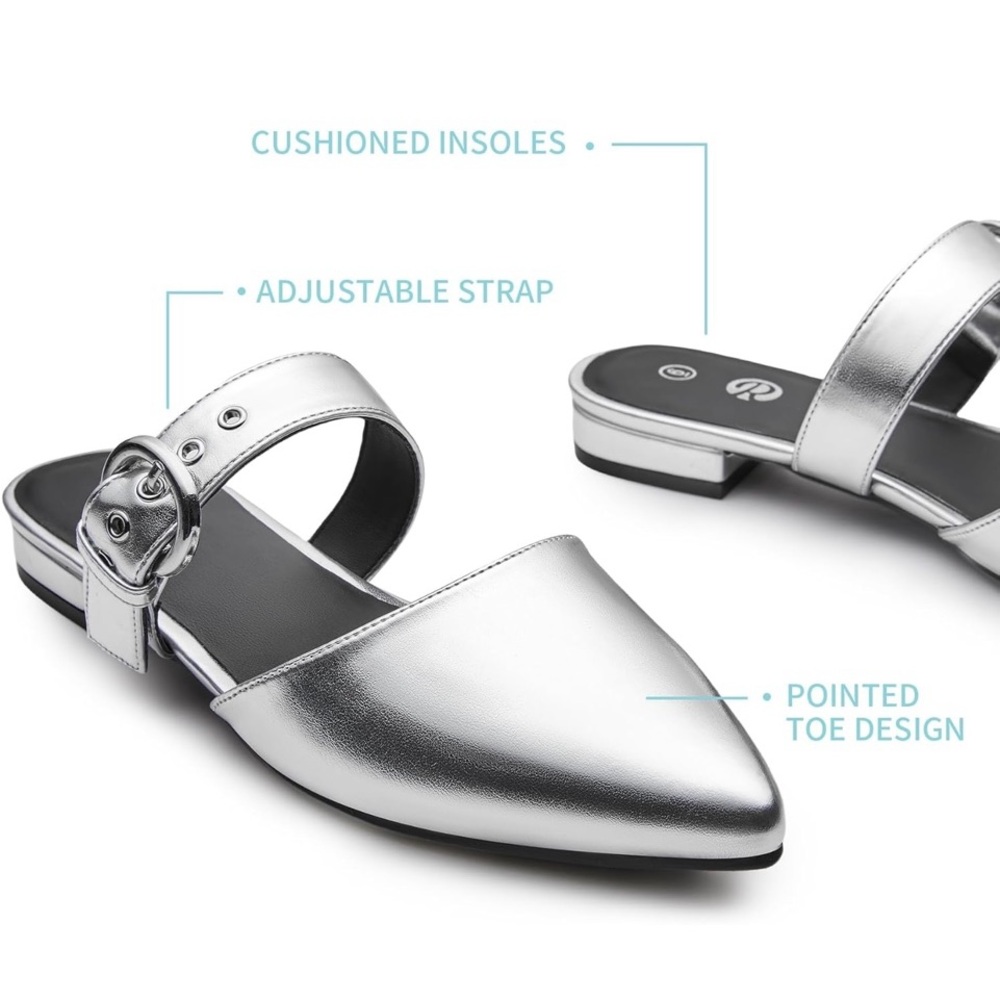 NIB Rekayla Mules for Women Loafer Shoes
Pointed Toe, Backless, Adjustable Strap - Picture 3 of 7